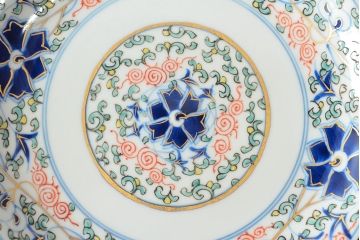 大清光緒年製　色絵染付　六寸皿3枚セット(伊万里、中国?)(R-052227)