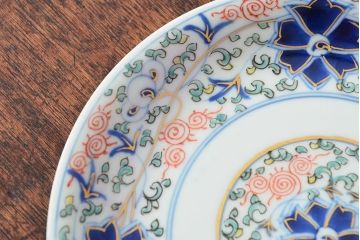 大清光緒年製　色絵染付　六寸皿3枚セット(伊万里、中国?)(R-052227)