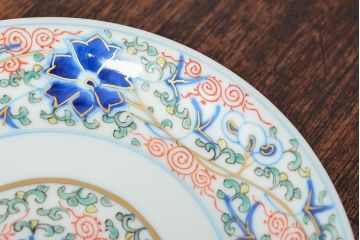 大清光緒年製　色絵染付　六寸皿3枚セット(伊万里、中国?)(R-052228)