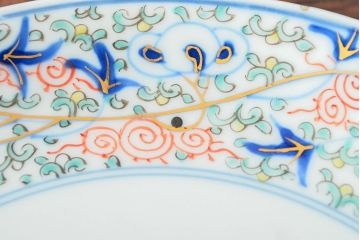 大清光緒年製　色絵染付　六寸皿3枚セット(伊万里、中国?)(R-052228)