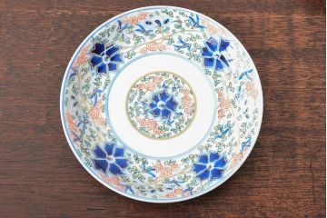 大清光緒年製　色絵染付　六寸皿3枚セット(伊万里、中国?)(R-052229)