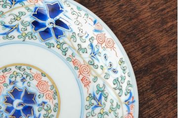 大清光緒年製　色絵染付　六寸皿3枚セット(伊万里、中国?)(R-052229)