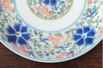 大清光緒年製　色絵染付　六寸皿3枚セット(伊万里、中国?)(R-052229)