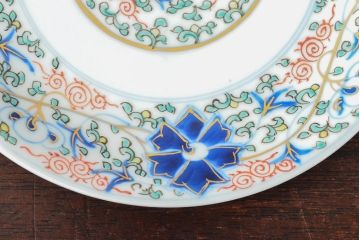 大清光緒年製　色絵染付　六寸皿3枚セット(伊万里、中国?)(R-052230)