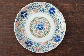 大清光緒年製　色絵染付　六寸皿3枚セット(伊万里、中国?)(R-052231)