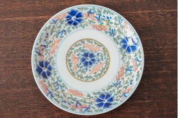大清光緒年製　色絵染付　六寸皿3枚セット(伊万里、中国?)(R-052232)