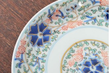 大清光緒年製　色絵染付　六寸皿3枚セット(伊万里、中国?)(R-052232)