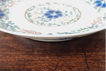 大清光緒年製　色絵染付　六寸皿3枚セット(伊万里、中国?)(R-052232)