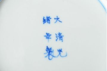 大清光緒年製　色絵染付　六寸皿3枚セット(伊万里、中国?)(R-052232)