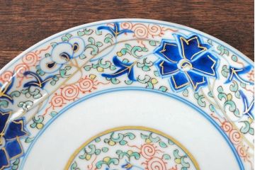 大清光緒年製　色絵染付　六寸皿3枚セット(伊万里、中国?)(R-052233)
