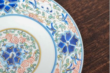 大清光緒年製　色絵染付　六寸皿3枚セット(伊万里、中国?)(R-052233)