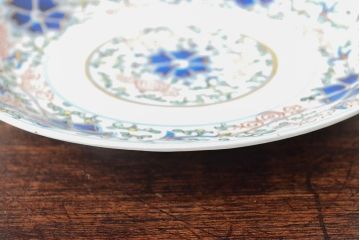 大清光緒年製　色絵染付　六寸皿3枚セット(伊万里、中国?)(R-052234)