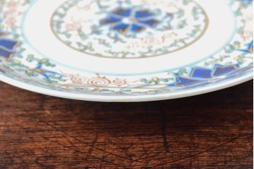 大清光緒年製　色絵染付　六寸皿3枚セット(伊万里、中国?)(R-052235)