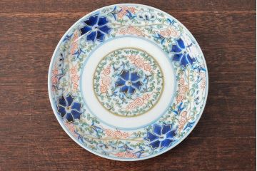 大清光緒年製　色絵染付　六寸皿3枚セット(伊万里、中国?)(R-052235)