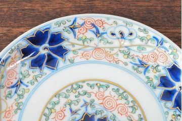 大清光緒年製　色絵染付　六寸皿3枚セット(伊万里、中国?)(R-052235)