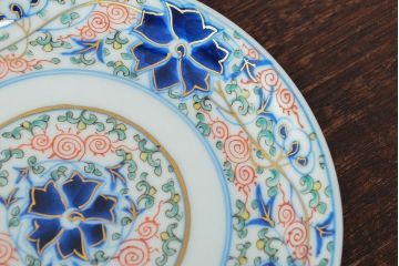 大清光緒年製　色絵染付　六寸皿3枚セット(伊万里、中国?)(R-052235)