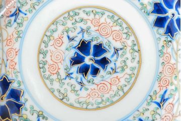 大清光緒年製　色絵染付　六寸皿3枚セット(伊万里、中国?)(R-052235)