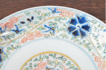 大清光緒年製　色絵染付　六寸皿3枚セット(伊万里、中国?)(R-052236)
