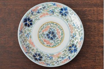大清光緒年製　色絵染付　六寸皿3枚セット(伊万里、中国?)(R-052236)
