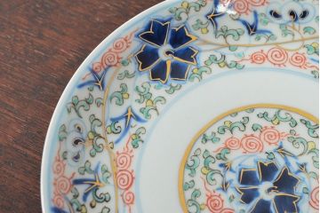 大清光緒年製　色絵染付　六寸皿3枚セット(伊万里、中国?)(R-052236)