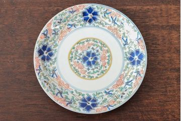 大清光緒年製　色絵染付　六寸皿3枚セット(伊万里、中国?)(R-052237)