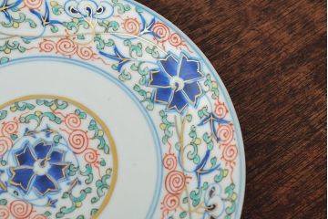 大清光緒年製　色絵染付　六寸皿3枚セット(伊万里、中国?)(R-052237)
