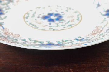 大清光緒年製　色絵染付　六寸皿3枚セット(伊万里、中国?)(R-052237)