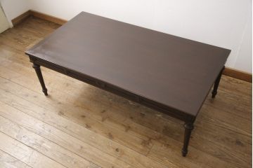 和製ビンテージ　カリモク家具(karimoku)　domani(ドマーニ)　クラシカルなデザインが上品なセンターテーブル(定価約14万円)(ヴィンテージ、リビングテーブル、ローテーブル)(R-052239)