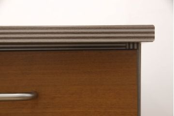 中古　美品　海外輸入品　ウォールナットプリント　メタル　収納力抜群のシンプルな両袖机(プレジデントデスク、オフィスデスク、ワークデスク、在宅ワーク、在宅用)(R-052241)