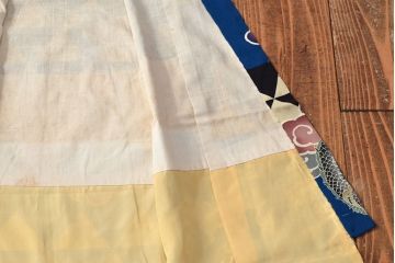 大正〜昭和初期　雲龍文　錦紗縮緬着物(正絹、古布)(R-052244)