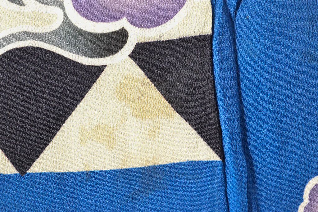 大正〜昭和初期　雲龍文　錦紗縮緬着物(正絹、古布)(R-052244)