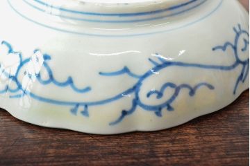 江戸後期　古伊万里　成化年製　微塵唐草文染付　なます皿3枚セット(和食器)(R-052254)