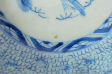江戸後期　古伊万里　成化年製　微塵唐草文染付　なます皿3枚セット(和食器)(R-052257)