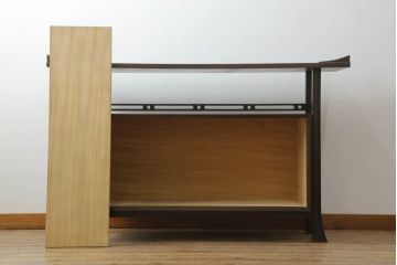 和製ビンテージ　和モダンなデザインが上質な雰囲気を醸し出す飾り棚(茶棚、収納棚、ヴィンテージ)(R-052270)