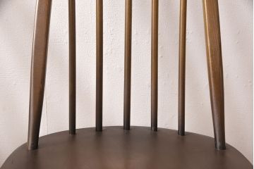 イギリスビンテージ　ERCOL(アーコール)　カントリースタイルにも合うクエーカーチェア4脚セット(椅子、板座チェア、ダイニングチェア、ヴィンテージ)(R-052275)