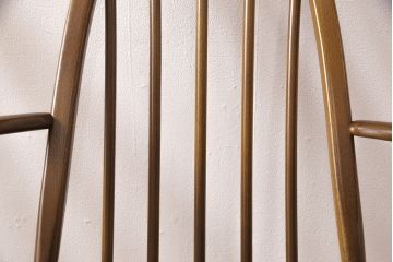 イギリスビンテージ　ERCOL(アーコール)　カントリースタイルにも合うクエーカーチェア4脚セット(椅子、板座チェア、ダイニングチェア、ヴィンテージ)(R-052275)