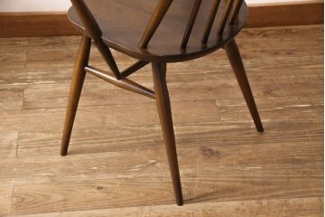 イギリスビンテージ　ERCOL(アーコール)　カントリースタイルにも合うクエーカーチェア4脚セット(椅子、板座チェア、ダイニングチェア、ヴィンテージ)(R-052275)