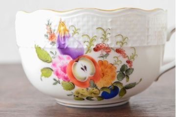 ハンガリー　HEREND　ヘレンド　フルーツコンポジション　カップ&ソーサー3客セット(洋食器)(R-052283)