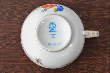 ハンガリー　HEREND　ヘレンド　フルーツコンポジション　カップ&ソーサー3客セット(洋食器)(R-052283)