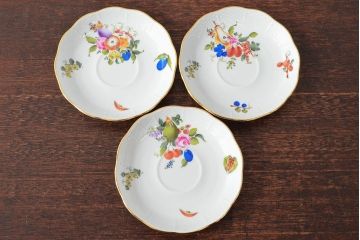 ハンガリー　HEREND　ヘレンド　フルーツコンポジション　カップ&ソーサー3客セット(洋食器)(R-052283)
