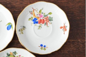 ハンガリー　HEREND　ヘレンド　フルーツコンポジション　カップ&ソーサー3客セット(洋食器)(R-052283)