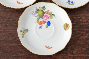 ハンガリー　HEREND　ヘレンド　フルーツコンポジション　カップ&ソーサー3客セット(洋食器)(R-052283)