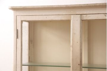 和製アンティーク　味わいのあるレトロなケビントガラスケース(飾り棚、陳列棚、収納棚、キャビネット)(R-052285)