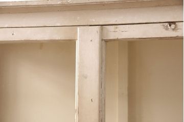 和製アンティーク　味わいのあるレトロなケビントガラスケース(飾り棚、陳列棚、収納棚、キャビネット)(R-052285)