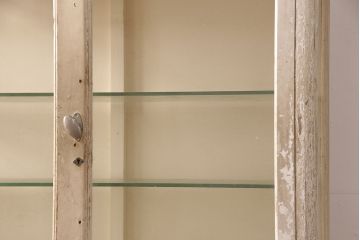 和製アンティーク　味わいのあるレトロなケビントガラスケース(飾り棚、陳列棚、収納棚、キャビネット)(R-052285)