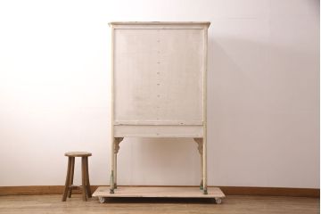 和製アンティーク　味わいのあるレトロなケビントガラスケース(飾り棚、陳列棚、収納棚、キャビネット)(R-052285)