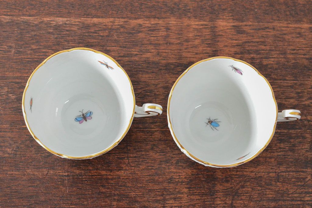 ハンガリー　HEREND　ヘレンド　ロスチャイルドバード　カップ&ソーサー2客セット(洋食器)(R-052291)