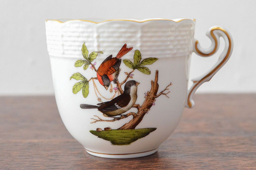 ハンガリー　HEREND　ヘレンド　ロスチャイルドバード　カップ&ソーサー2客セット(洋食器)(R-052291)