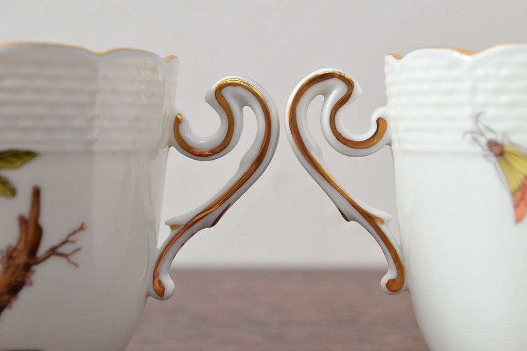 ハンガリー　HEREND　ヘレンド　ロスチャイルドバード　カップ&ソーサー2客セット(洋食器)(R-052291)