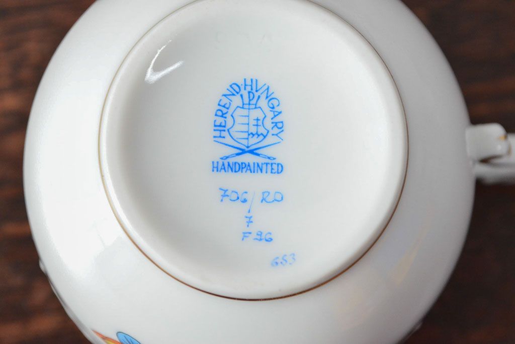 ハンガリー　HEREND　ヘレンド　ロスチャイルドバード　カップ&ソーサー2客セット(洋食器)(R-052291)